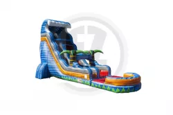 22ft Tropical Fireblast Tsunami Water Slide