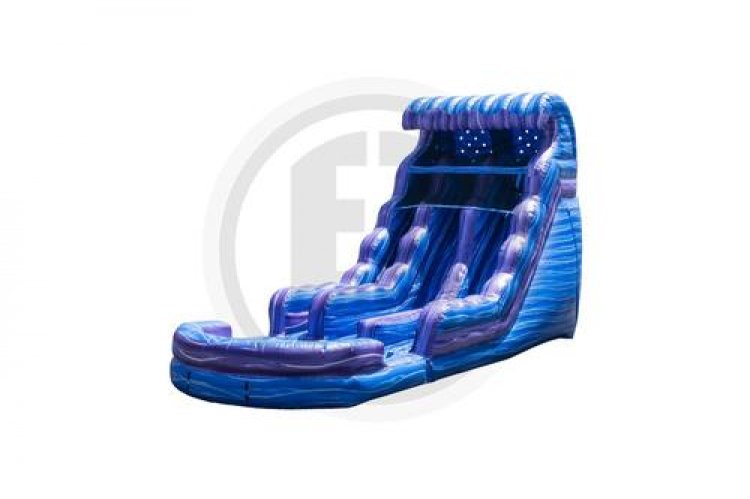 18ft Blue Mist Dual Lane Water Slide