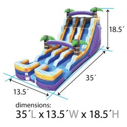 1820purple20tropical202 1764380772 18ft Purple Tropical Marble Dual Lane Water Slide